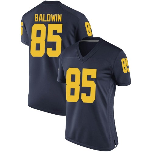Daylen Baldwin Michigan Wolverines Women's NCAA #85 Navy Game Brand Jordan College Stitched Football Jersey QBF5154MC